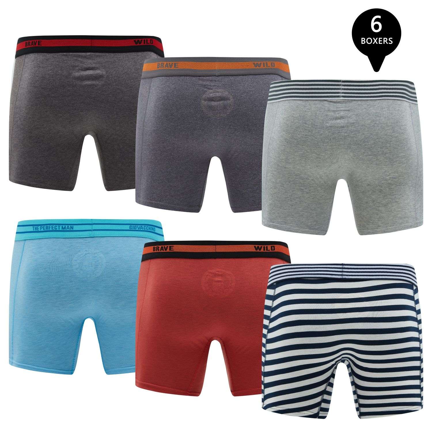 PACK DE 6 BOXER HOMBRE GIOVACCHINO MEDIO ALGODON - 2