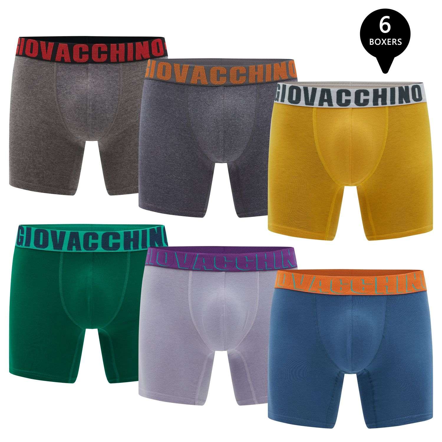 PACK DE 6 BOXER HOMBRE GIOVACCHINO MEDIO ALGODON - 1