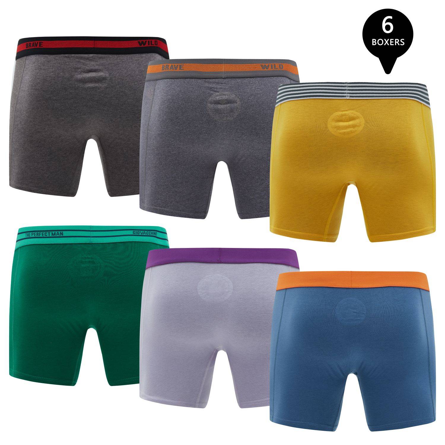 PACK DE 6 BOXER HOMBRE GIOVACCHINO MEDIO ALGODON - 2