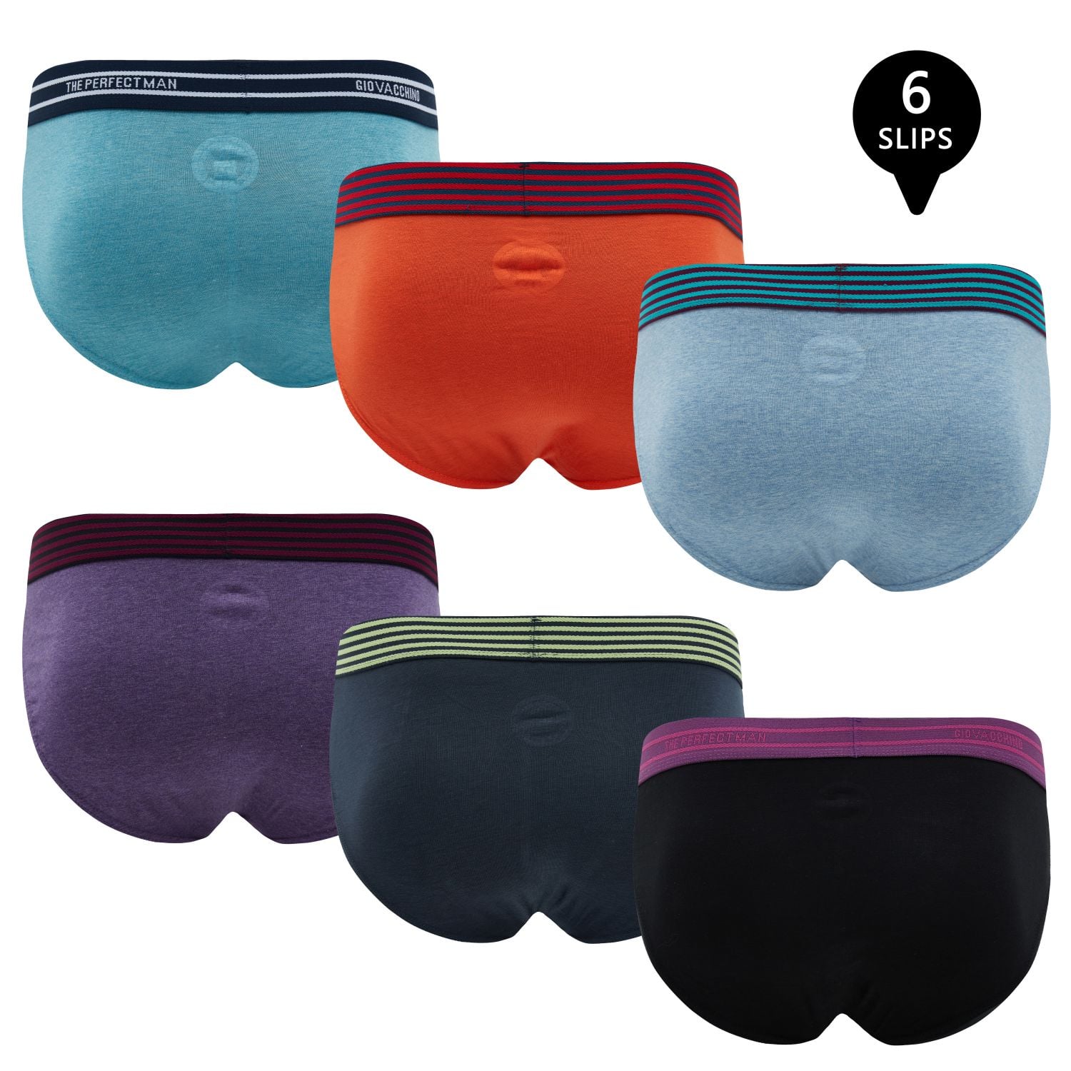 PACK X6 CALZONCILLOS HOMBRE GIOVACCHINO SLIP ALGODON - 2