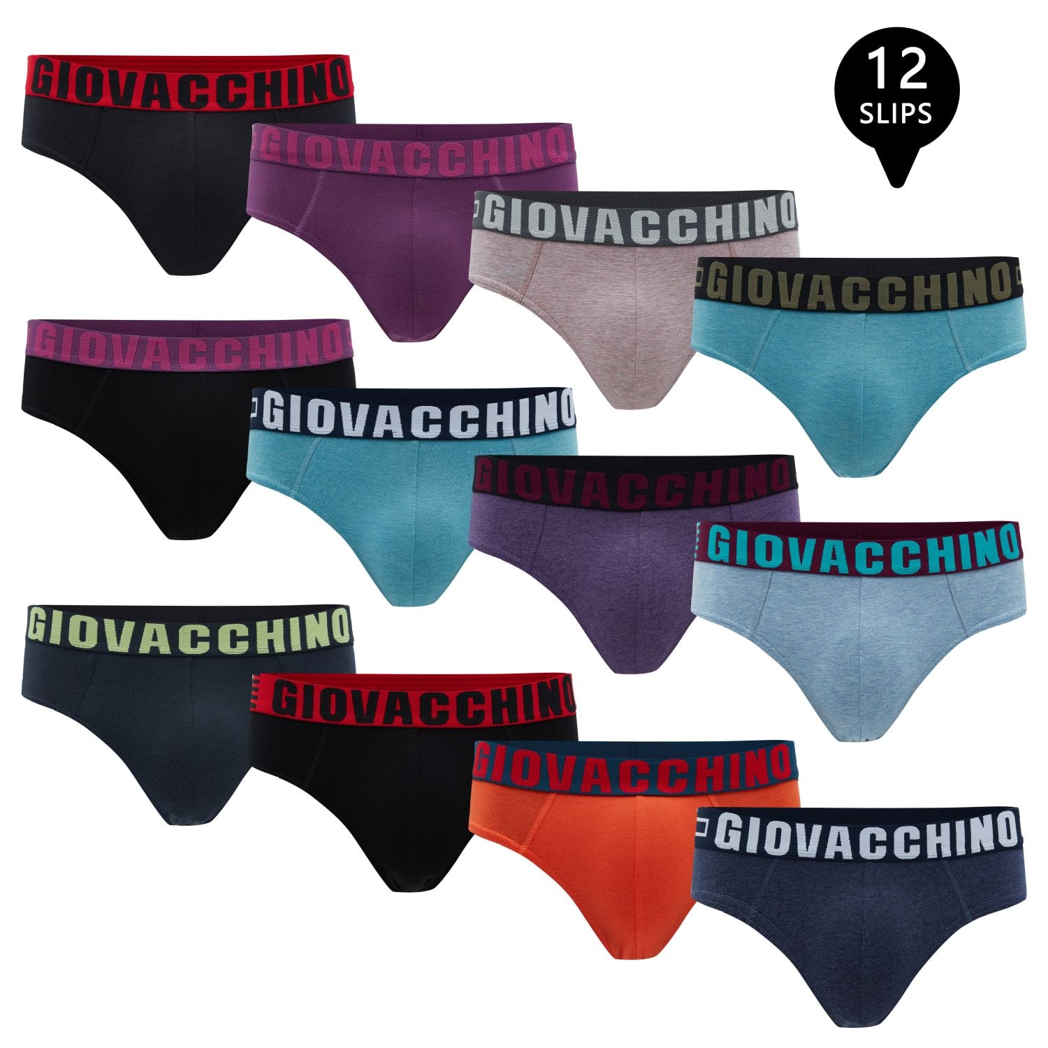 PACK X12 CALZONCILLOS HOMBRE GIOVACCHINO SLIP ALGODON - 1