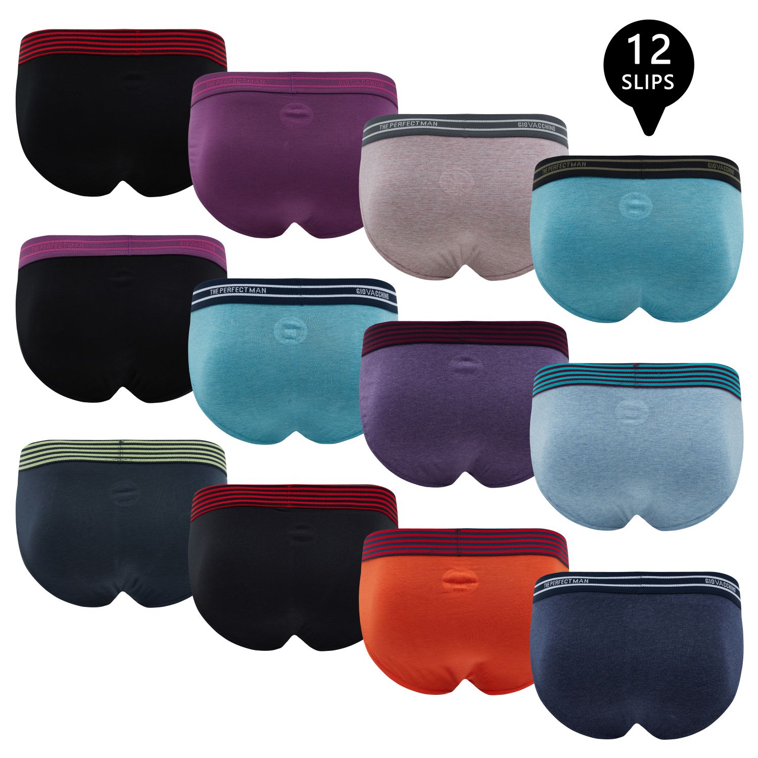 PACK X12 CALZONCILLOS HOMBRE GIOVACCHINO SLIP ALGODON - 2