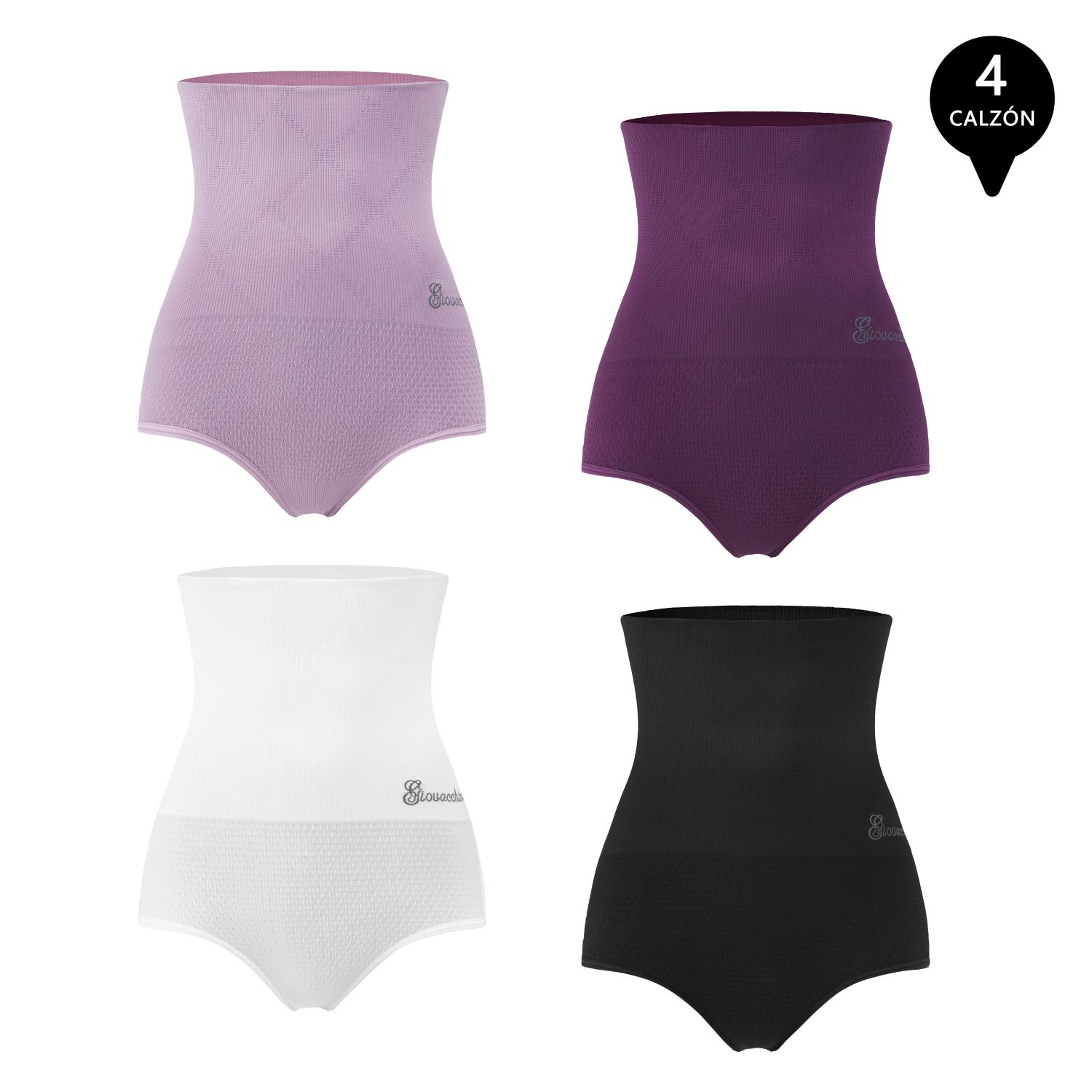 PACK DE 4 CALZON FAJA MUJER GIOVACCHINO REDUCTOR DE ABDOMEN LEVANTA GLUTEOS - 1
