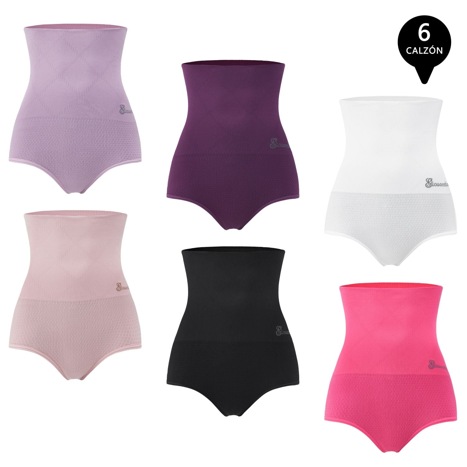 PACK DE 6 CALZON FAJA MUJER GIOVACCHINO REDUCTOR DE ABDOMEN LEVANTA GLUTEOS - 1
