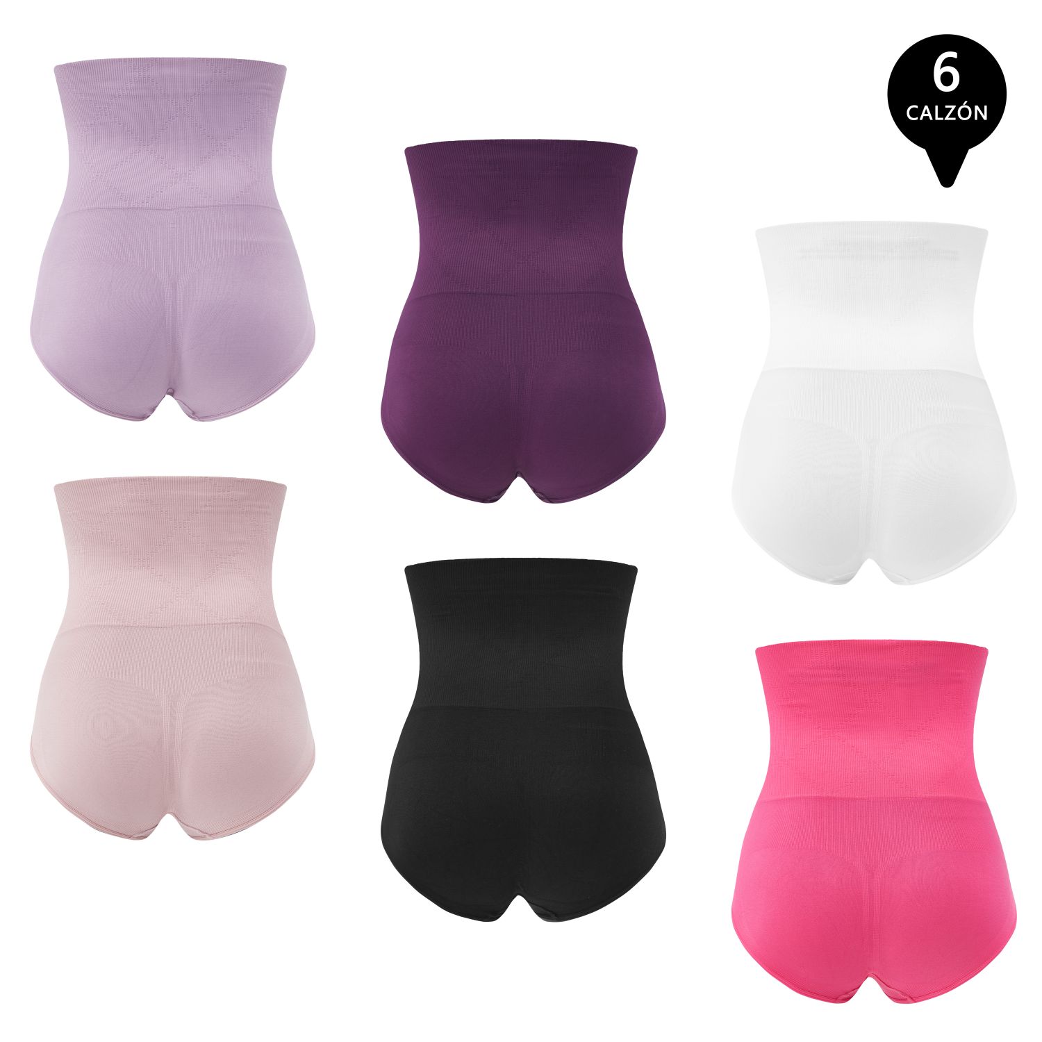 PACK DE 6 CALZON FAJA MUJER GIOVACCHINO REDUCTOR DE ABDOMEN LEVANTA GLUTEOS - 2