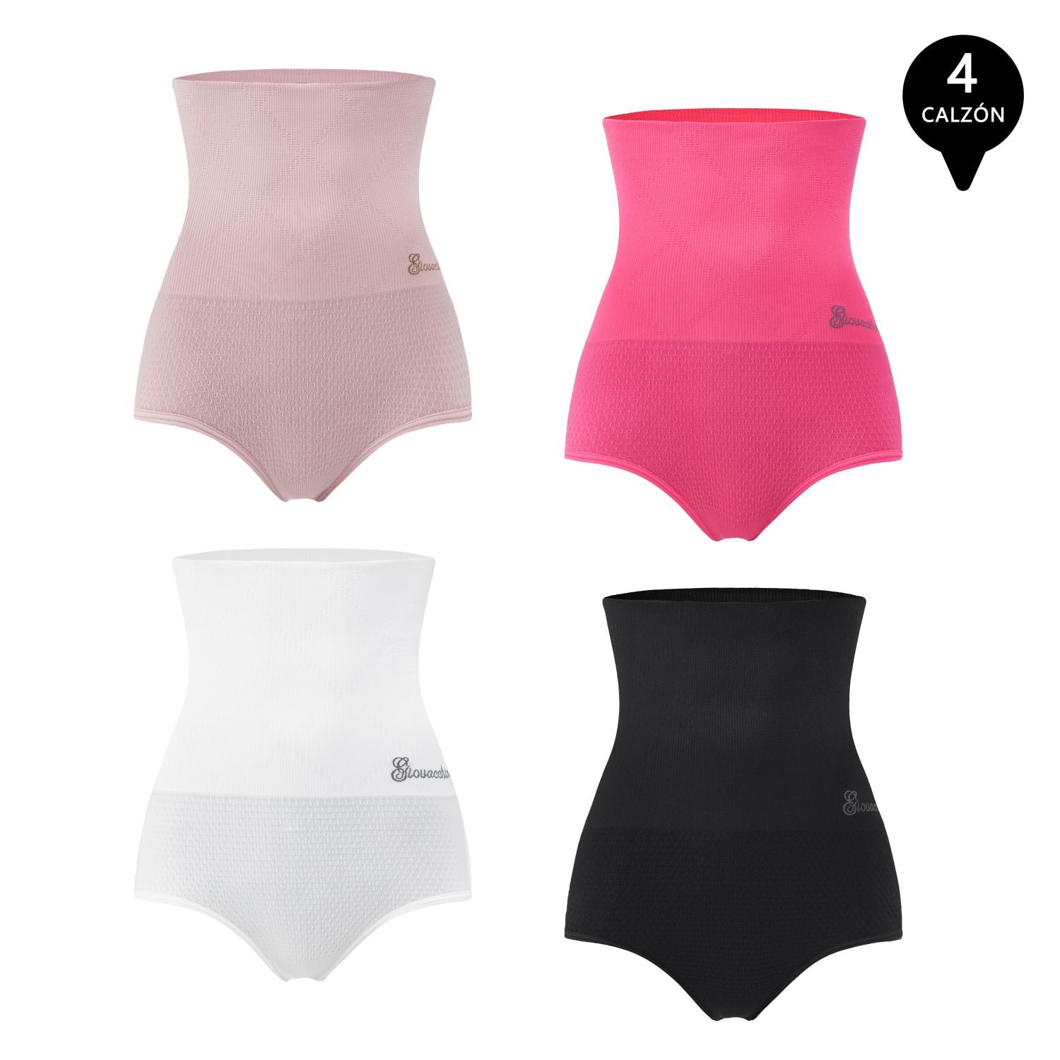PACK DE 4 CALZON FAJA MUJER GIOVACCHINO REDUCTOR DE ABDOMEN LEVANTA GLUTEOS - 1