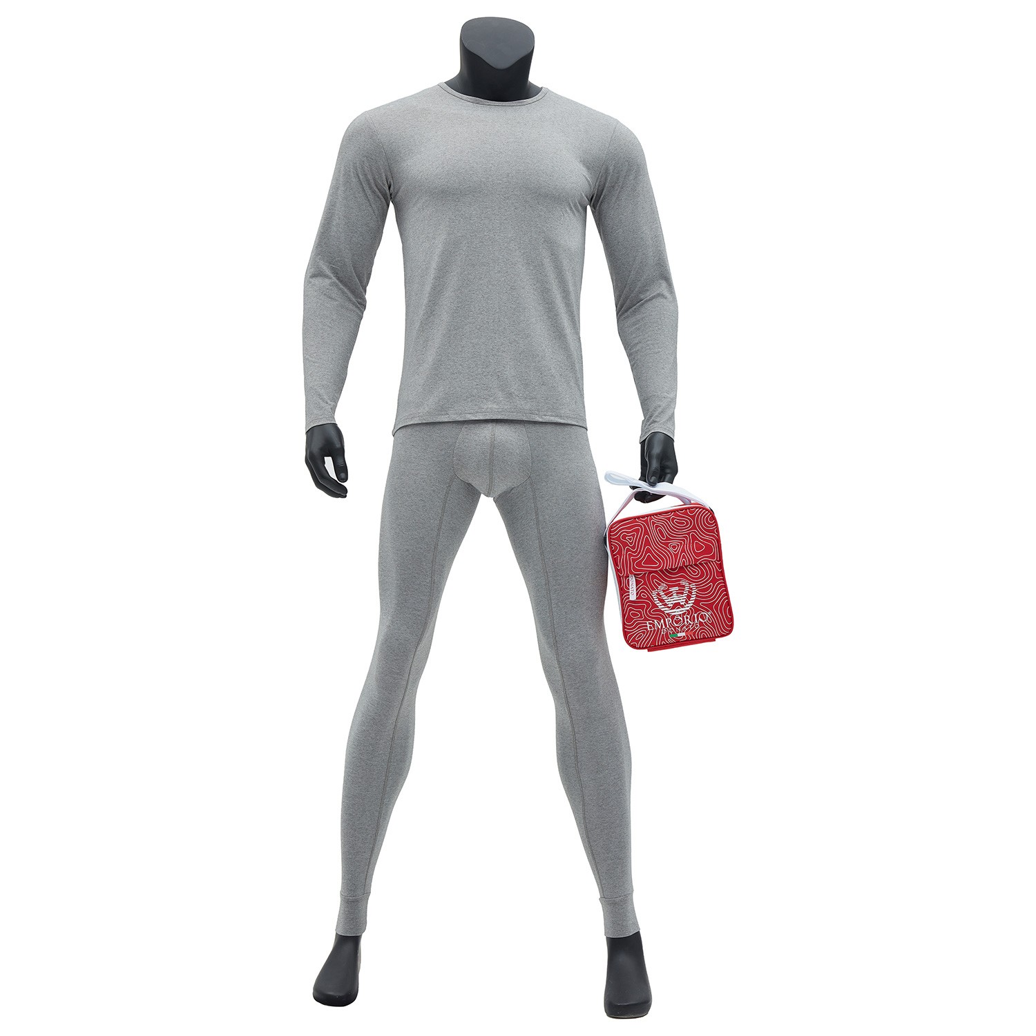 PACK DE CAMISETA Y CALZA HOMBRE GIOVACCHINO E 163 P2 C1 TERMICA PRIMERA CAPA CON BOLSO REGALO - 1