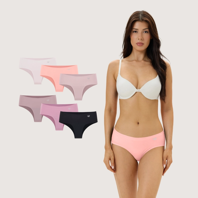 PACK DE 6 CALZONES PANTALETA MICROFIBRA CORTE LASER MUJER - 1