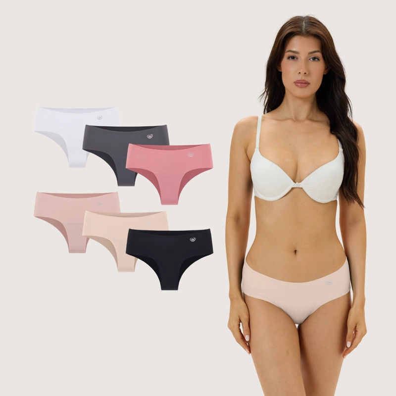 PACK DE 6 CALZONES PANTALETA MICROFIBRA CORTE LASER MUJER - 1