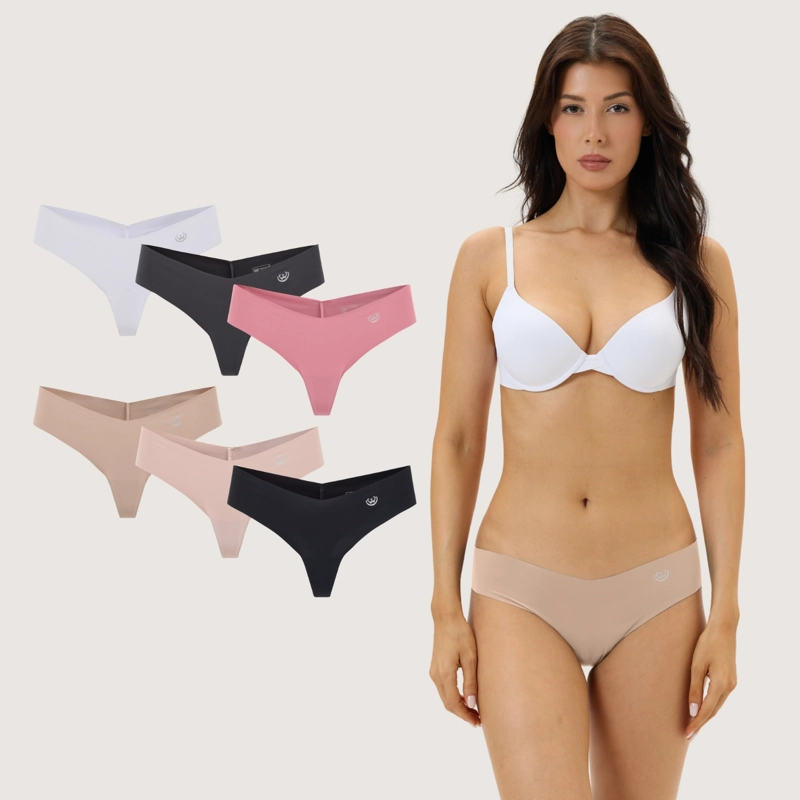 PACK DE 6 CALZONES COLALESS MICROFIBRA CORTE LASER MUJER - 1