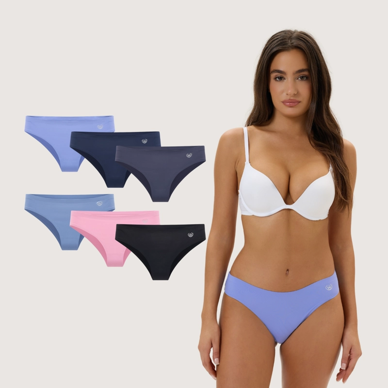 PACK DE 6 CALZONES BIKINI MICROFIBRA CORTE LASER MUJER - 1