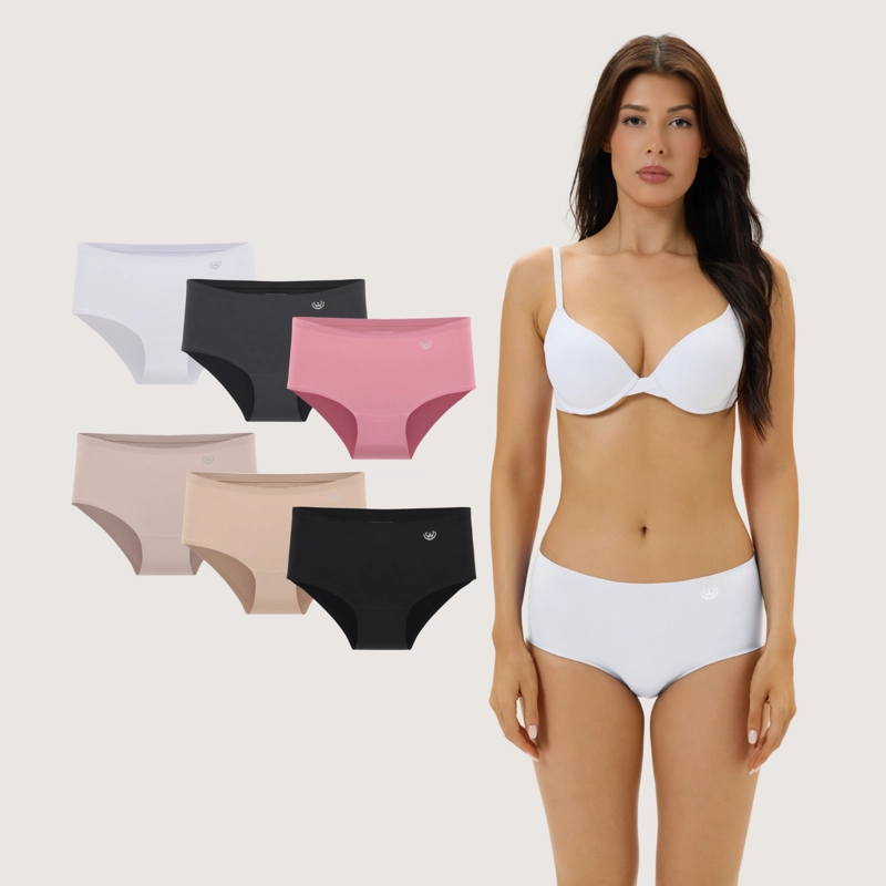 PACK DE 6 CALZONES PANTALETA MICROFIBRA CORTE LASER MUJER - 1