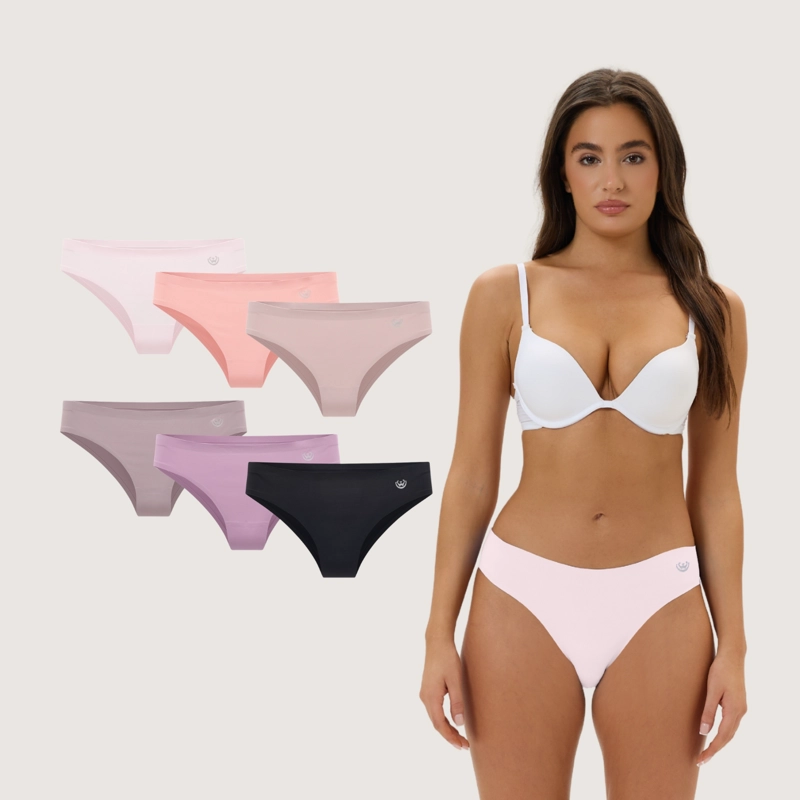 PACK DE 6 CALZONES BIKINI MICROFIBRA CORTE LASER MUJER - 1