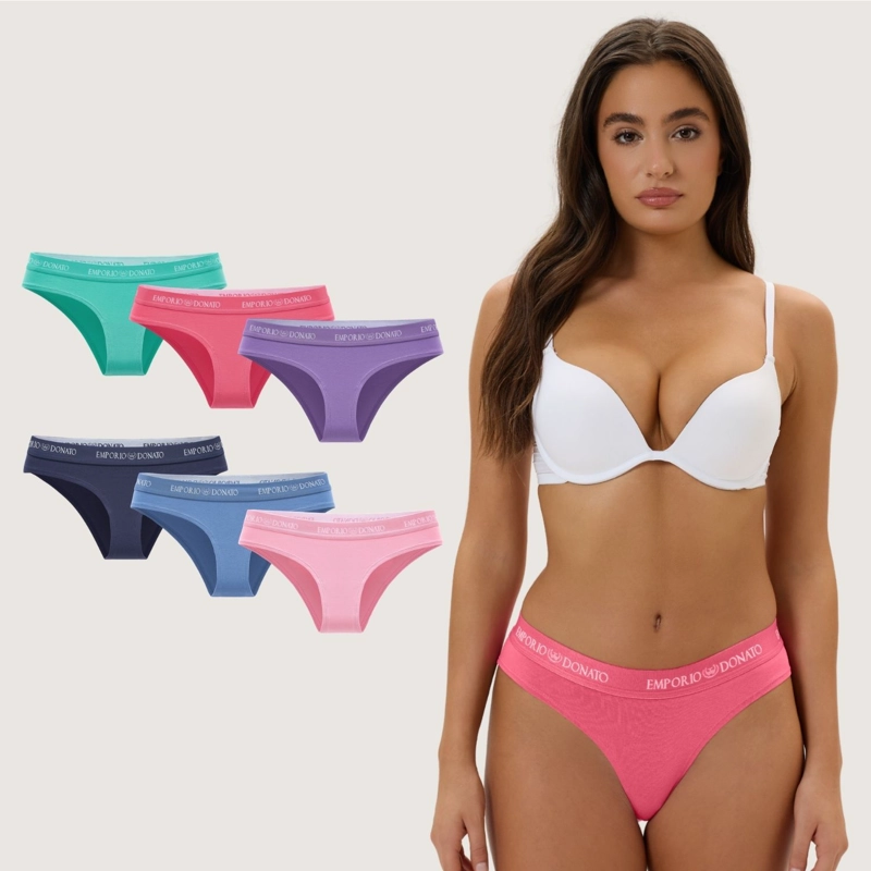 PACK DE 6 CALZONES BIKINI ALGODON MUJER - 1