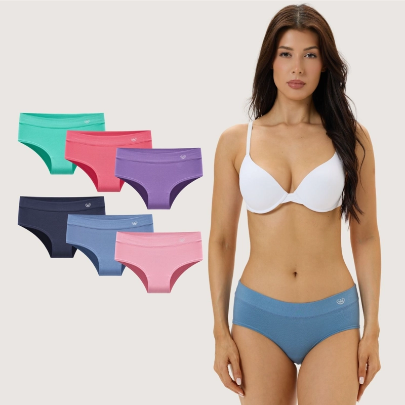 PACK DE 6 CALZONES BIKINI ALGODON MUJER - 1