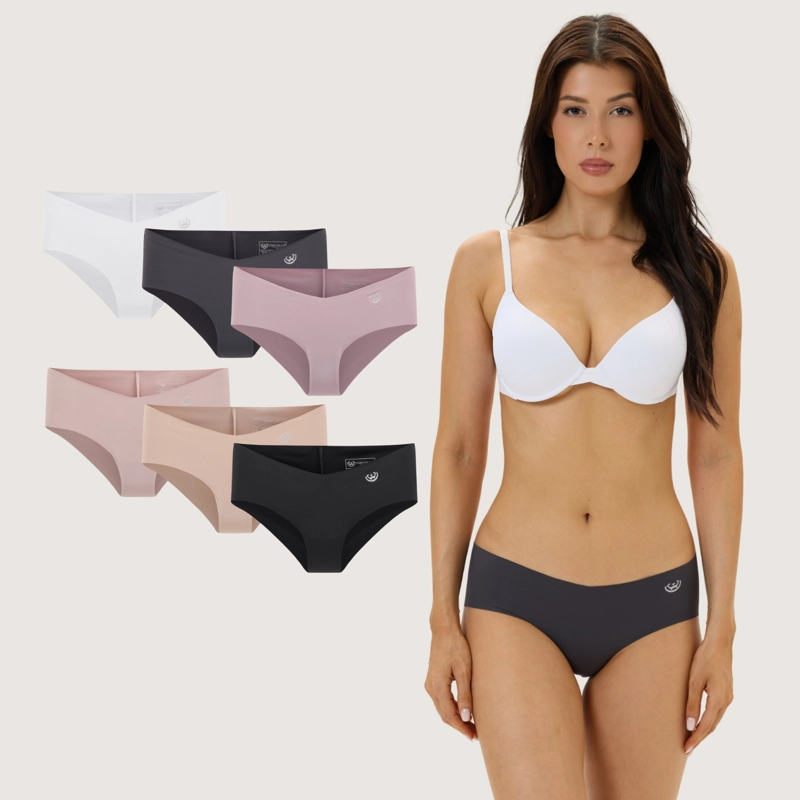 PACK DE 6 CALZONES BIKINI MICROFIBRA CORTE LASER MUJER - 1