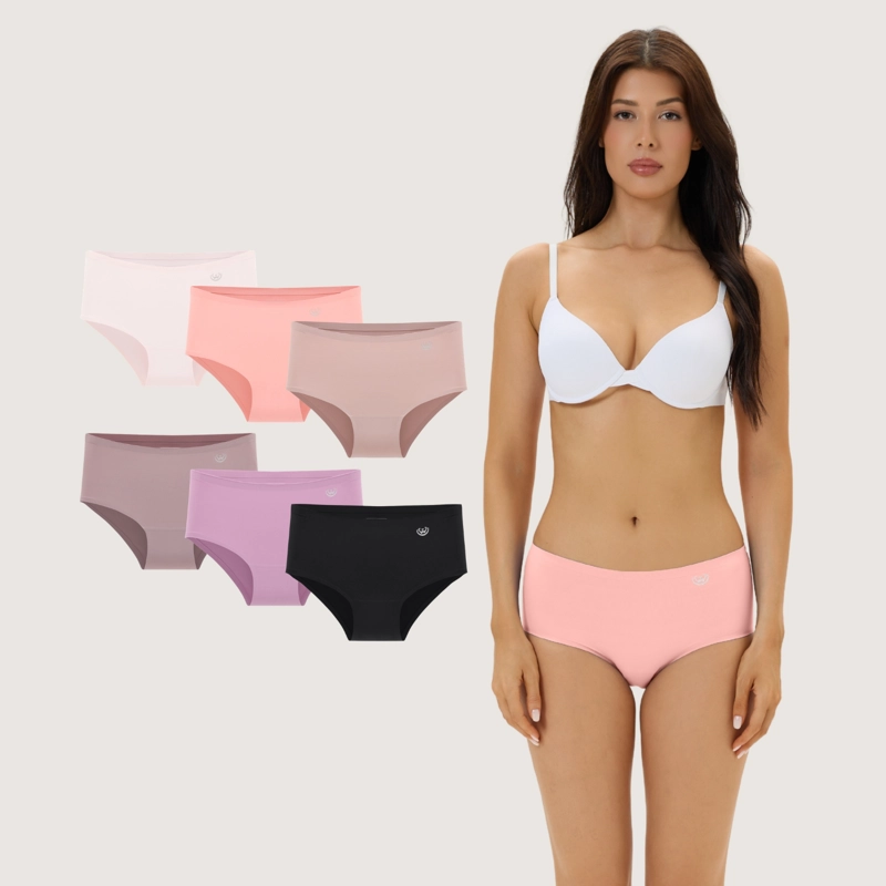 PACK DE 6 CALZONES PANTALETA MICROFIBRA CORTE LASER MUJER - 1