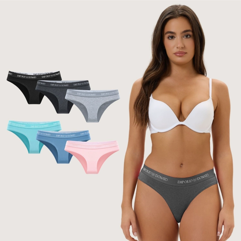 PACK DE 6 CALZONES BIKINI ALGODON MUJER - 1