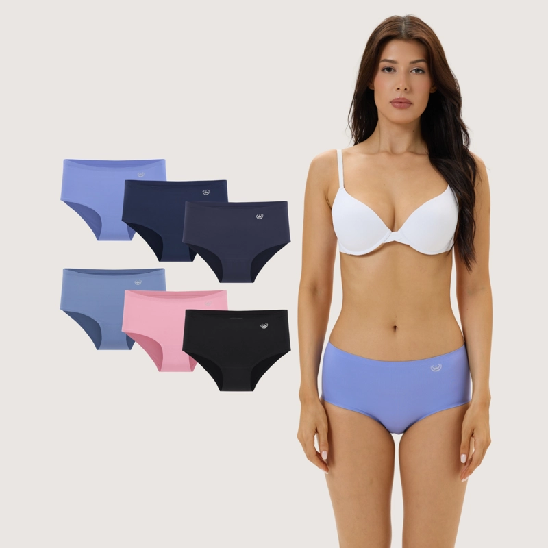 PACK DE 6 CALZONES PANTALETA MICROFIBRA CORTE LASER MUJER - 1