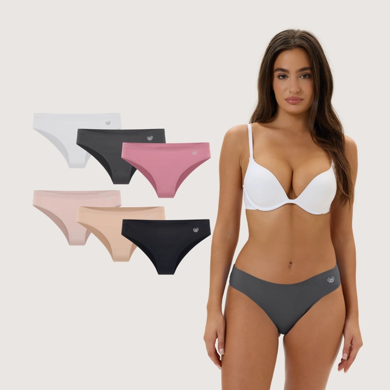 PACK DE 6 CALZONES BIKINI MICROFIBRA CORTE LASER MUJER - 1