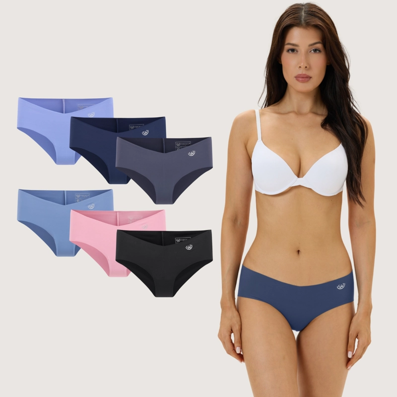 PACK DE 6 CALZONES BIKINI MICROFIBRA CORTE LASER MUJER - 1