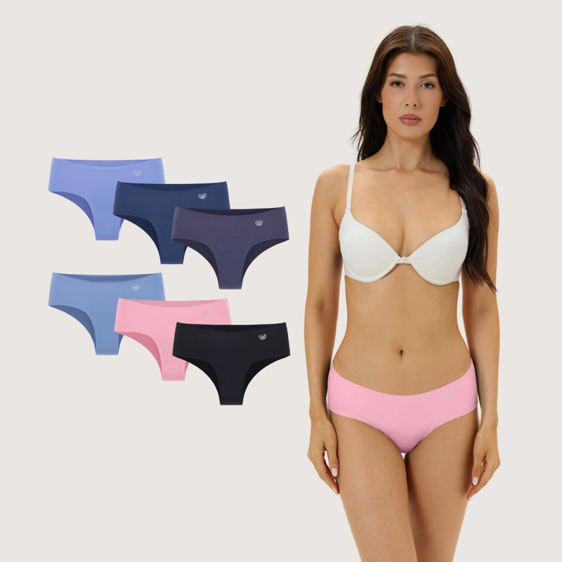 PACK DE 6 CALZONES PANTALETA MICROFIBRA CORTE LASER MUJER - 1