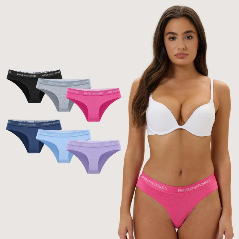 PACK DE 6 CALZONES BIKINI ALGODON MUJER - 1