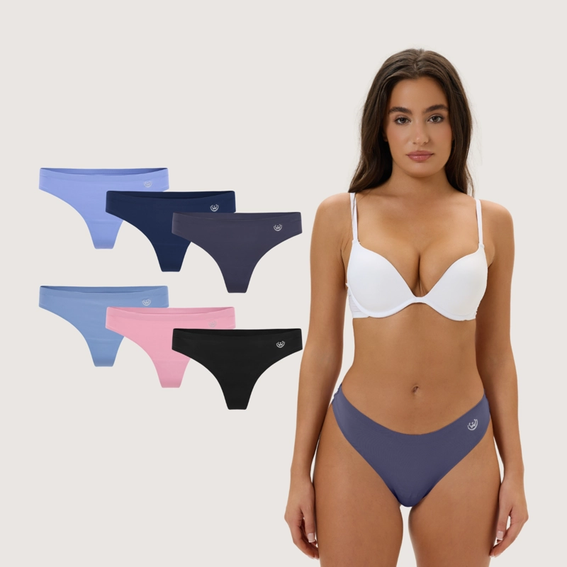 PACK DE 6 CALZONES COLALESS MICROFIBRA CORTE LASER MUJER - 1