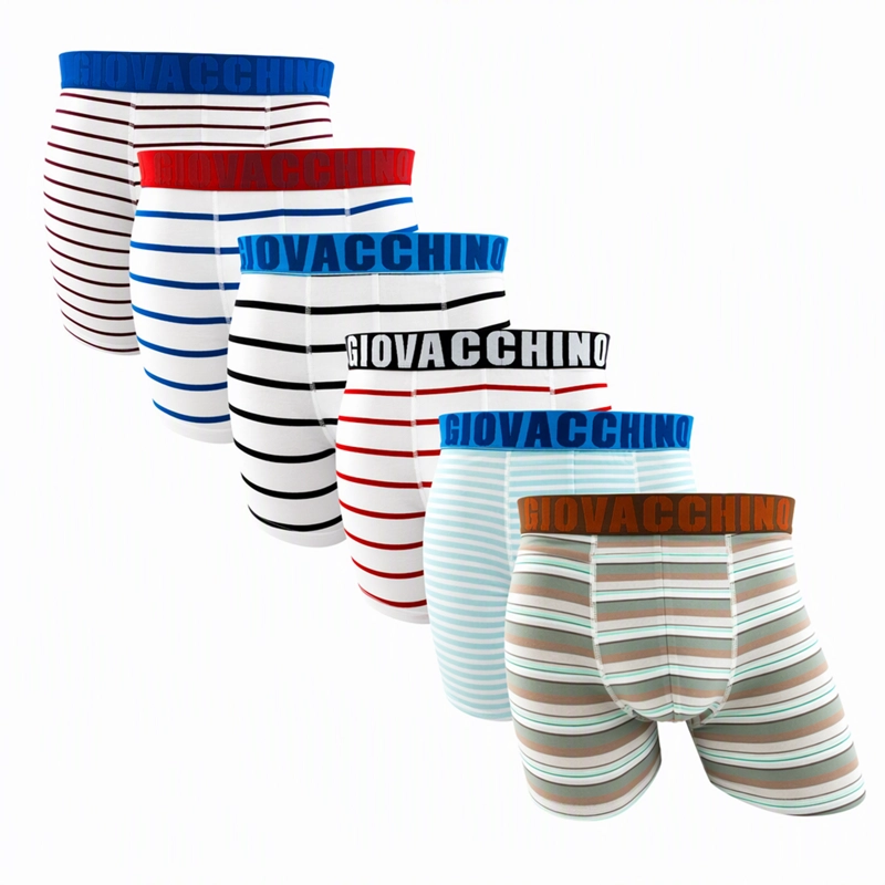 PACK DE 6 BOXER MEDIO ALGODÓN HOMBRE RAYAS COLORES SURTIDO - 1