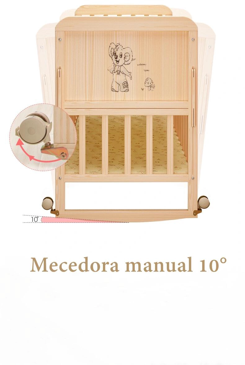 CUNA COLECHO MADERA PACK&PLAY LUBABYCAS CON MUDADOR - 2