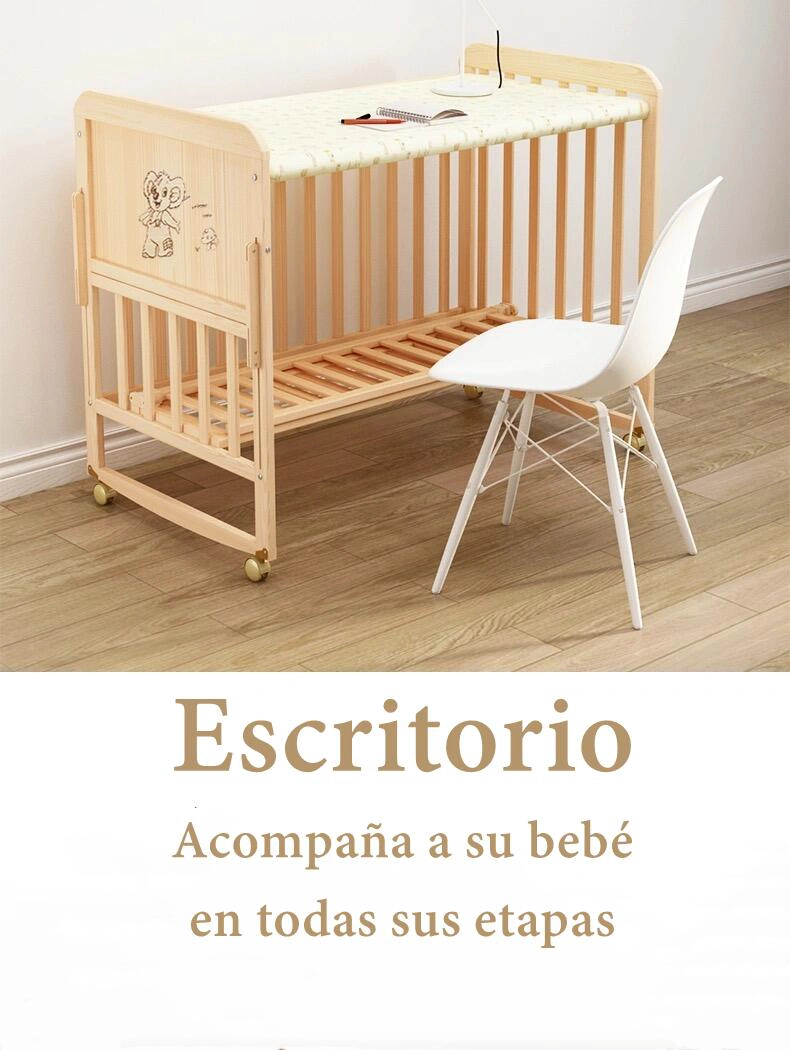 CUNA COLECHO MADERA PACK&PLAY LUBABYCAS CON MUDADOR - 5