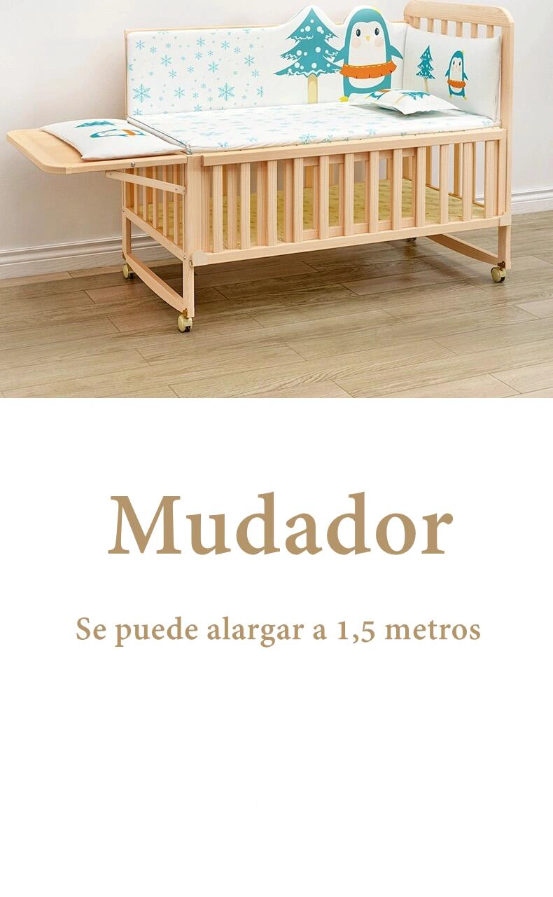 CUNA COLECHO MADERA PACK&PLAY LUBABYCAS CON MUDADOR - 6