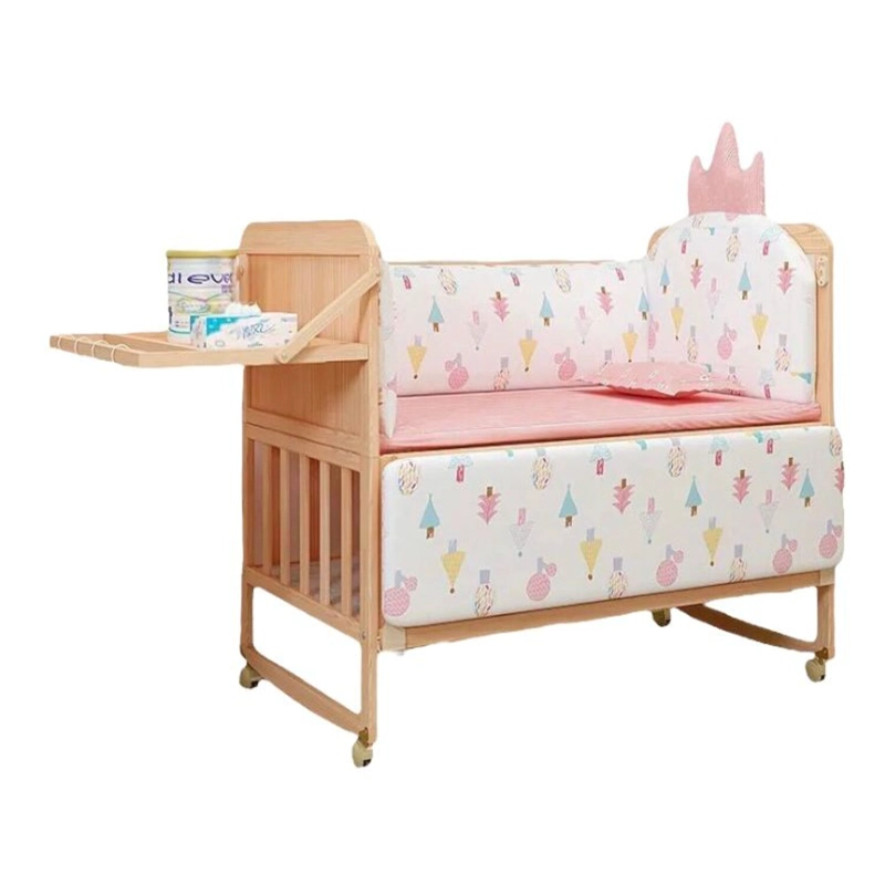 CUNA COLECHO LUBABYCAS ETAPAS MADERA ROSADO PACK&PLAY CON MUDADOR - 1