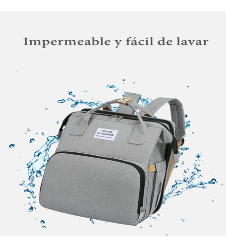 MOCHILA LUBABYCAS A02 MATERNAL 3 EN 1 CON CUNITA AZUL - 3