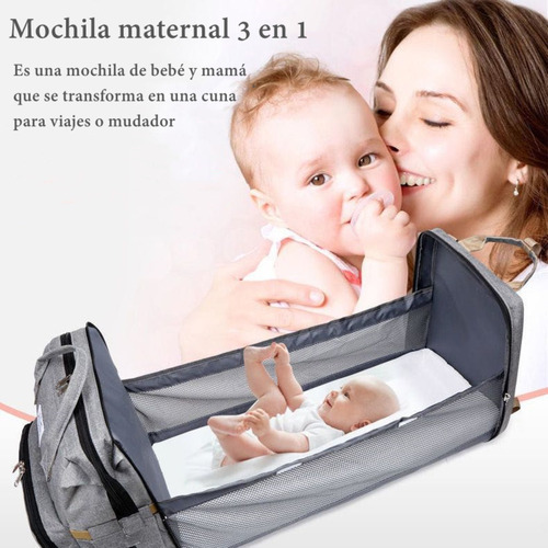 MOCHILA LUBABYCAS A02 MATERNAL 3 EN 1 CON CUNITA MORADO - 2