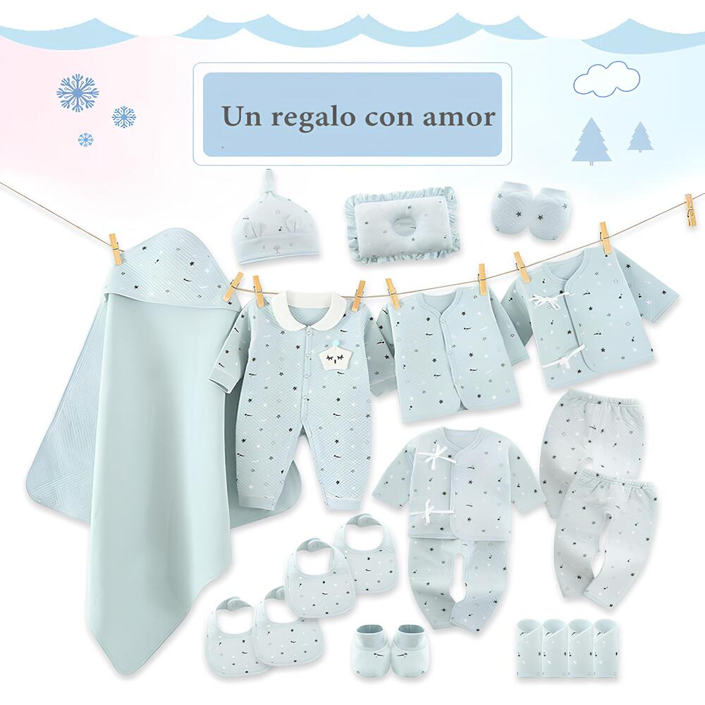 SET AJUAR ALGODON UNISEX LUBABYCAS ROSADO BEBE ROPA 24 PIEZAS - 2
