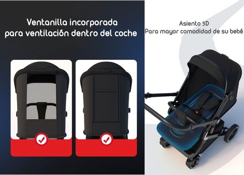 COCHE PASEO LUBABYCAS REVERSIBLE PREMIUM GRIS - 9