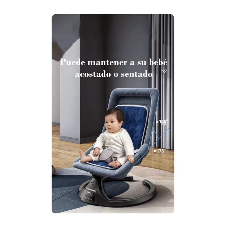 MECEDORA LUBABYCAS ELÉCTRICA RECLINABLE BLUETOOTH UNIVERSO AZUL - 4
