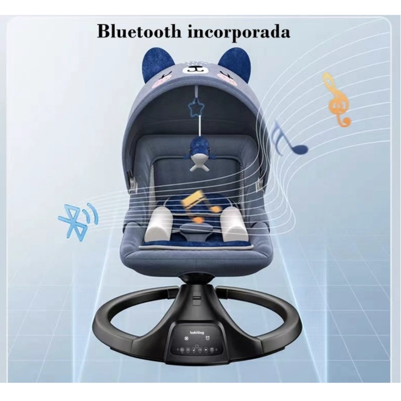MECEDORA LUBABYCAS ELÉCTRICA RECLINABLE BLUETOOTH UNIVERSO AZUL - 6