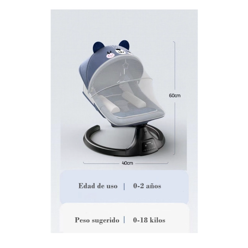 MECEDORA LUBABYCAS ELÉCTRICA RECLINABLE BLUETOOTH UNIVERSO AZUL - 8