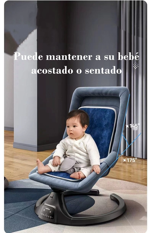 MECEDORA LUBABYCAS ELÉCTRICA RECLINABLE BLUETOOTH OSITO AZUL - 4