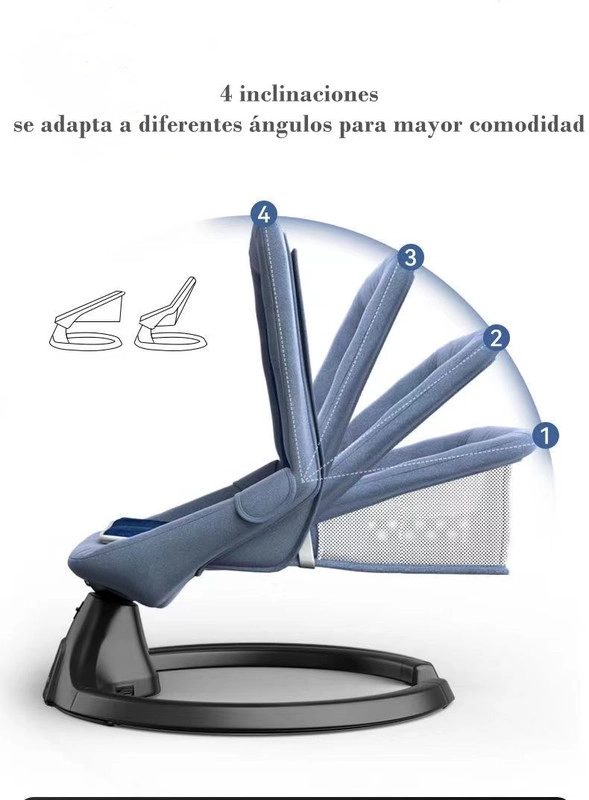 MECEDORA LUBABYCAS ELÉCTRICA RECLINABLE BLUETOOTH OSITO AZUL - 5