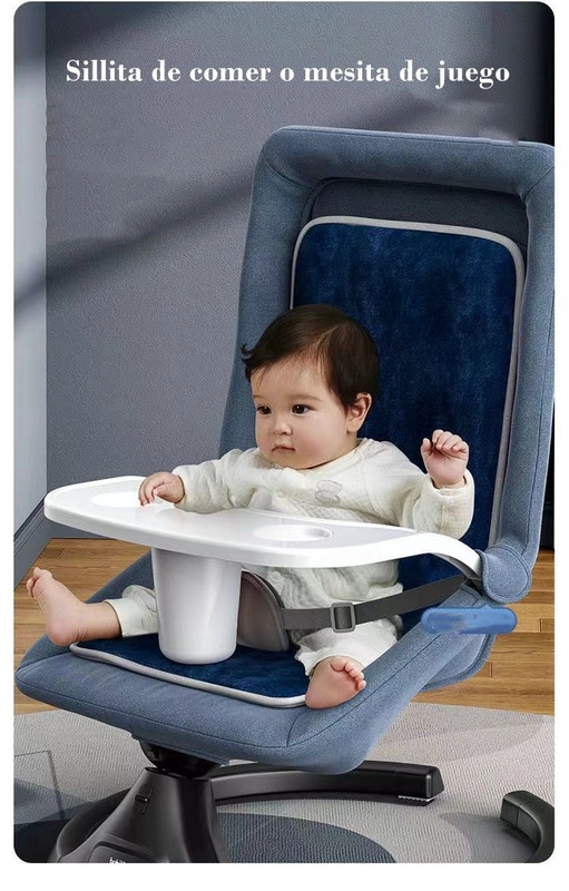MECEDORA LUBABYCAS ELÉCTRICA RECLINABLE BLUETOOTH OSITO AZUL - 6