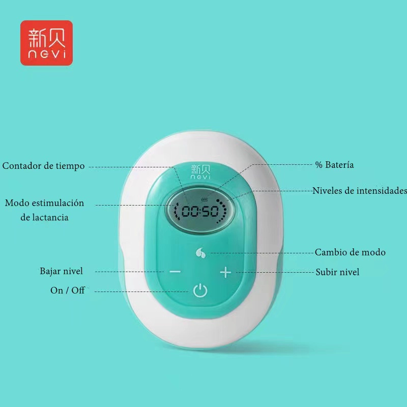 EXTRACTOR DE LECHE LUBABYCAS VERDE ELÉCTRICO 9 NIVELES INALAMBRICO - 2