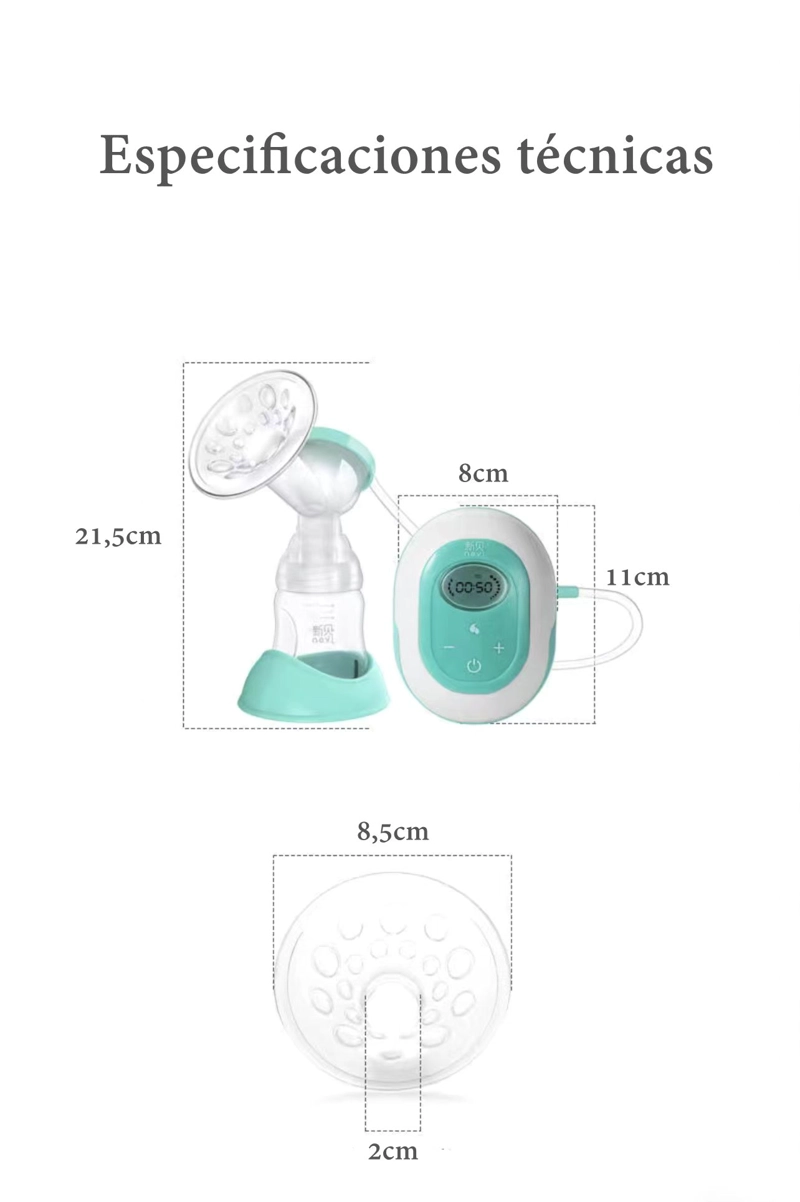 EXTRACTOR DE LECHE LUBABYCAS VERDE ELÉCTRICO 9 NIVELES INALAMBRICO - 8