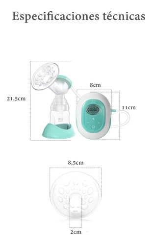 EXTRACTOR DE LECHE LUBABYCAS VERDE ELÉCTRICO 9 NIVELES INALAMBRICO - 9