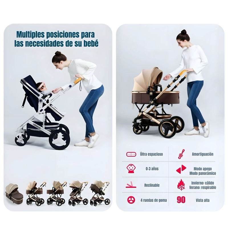 COCHE CUNA LUBABYCAS MOISÉS CON ACCESORIOS CAFÉ - 4
