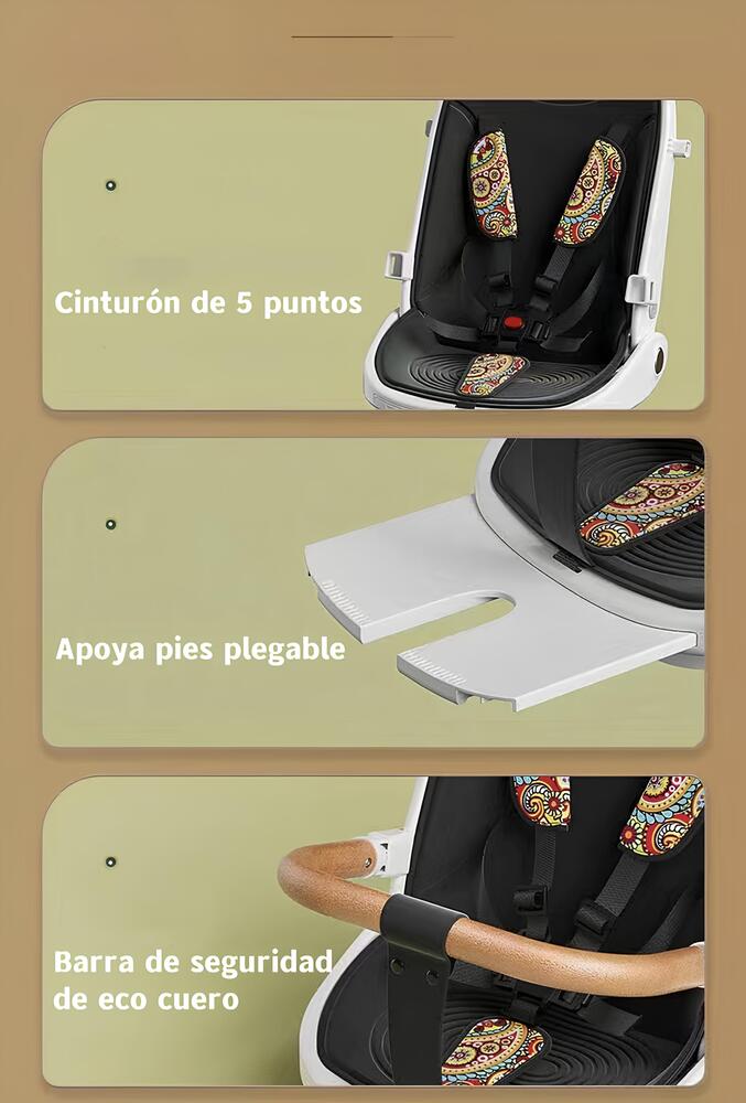 COCHE PASEO LUBABYCAS 360° 3 EN 1 RECLINABLE BLANCO - 2