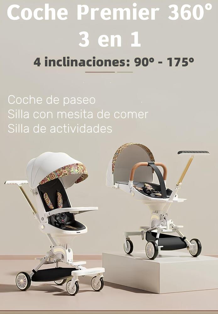 COCHE PASEO LUBABYCAS 360° 3 EN 1 RECLINABLE BLANCO - 4