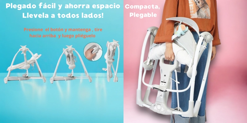COLUMPIO INGENUITY MECEDORA ELÉCTRICO VIBRACIÓN LUBABYCAS GRIS - 6